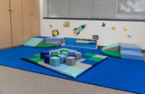 Learning Carpet: Dark Blue Solid Rectangle Large