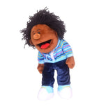 African Boy Moving Mouth Hand Puppet 40cm