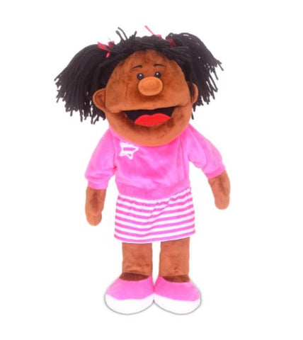 African Girl Moving Mouth Hand Puppet 39cm