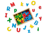 Wooden Alphabet Magnets: Uppercase & Lowercase 52pc
