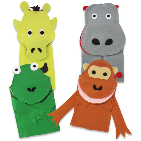 Felt Hand Puppet Set: Wild Animals 4pc