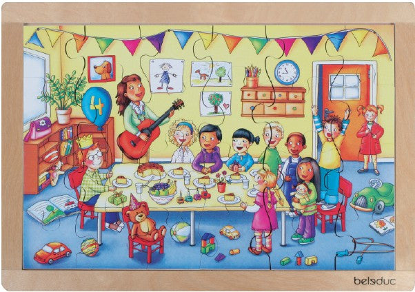 Frame Puzzle: Birthday Party24pc (405 x 283 x 8mm) - iPlayiLearn.co.za