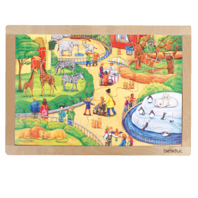 Wooden Frame Puzzle: Zoo 24pc