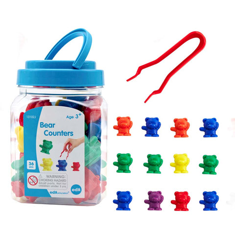 Bear Counters In 4 Colours With Tweezer and Activity Guide