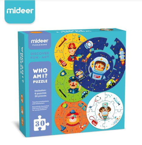 Who Am I? Round Puzzles 30pc (6 x 5pc puzzles)