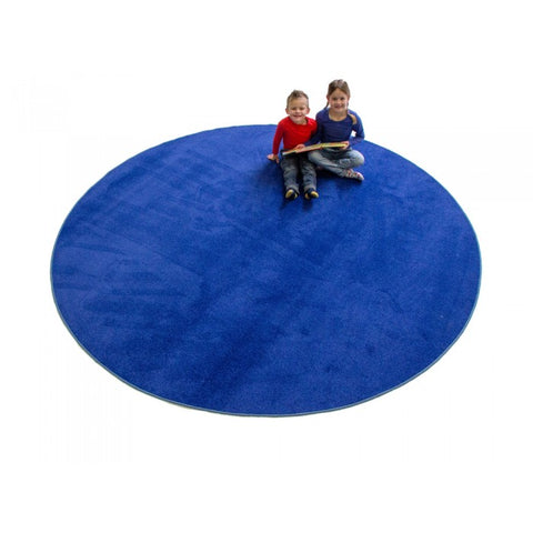 Learning Carpet: Blue Solid Round Large