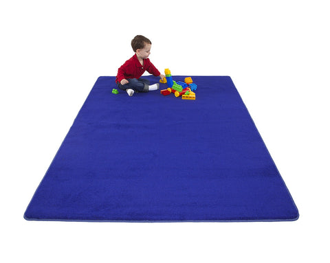 Learning Carpet: Dark Blue Solid Rectangle Large