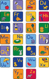 Learning Carpet: Alphabet Seating Squares with Images – Set of 26