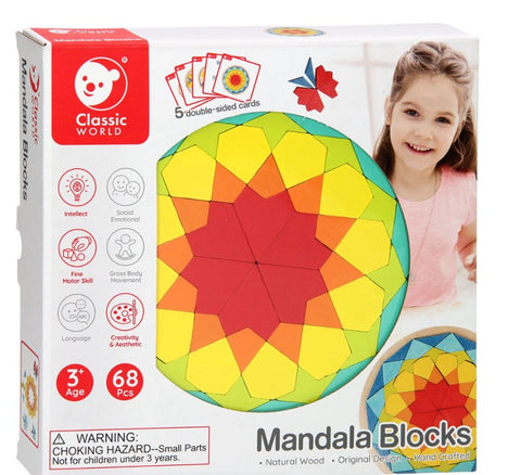 Mandala Blocks Wooden Puzzle 68pc
