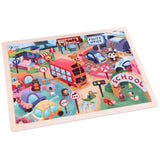 Animal City Wooden Jigsaw Puzzle 49pc