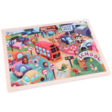 Animal City Wooden Jigsaw Puzzle 49pc
