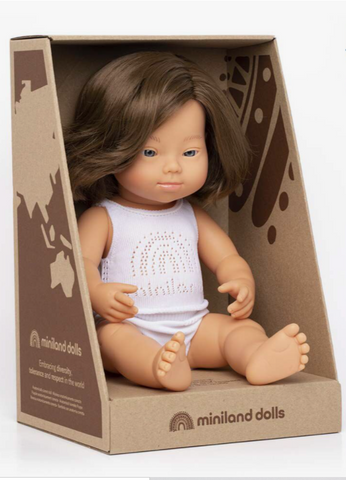 Miniland caucasian store girl doll
