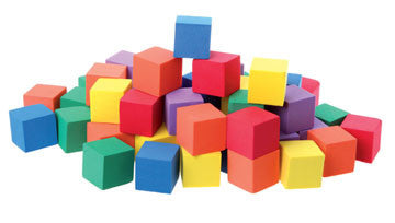 Cubes Colour Foam 20mm 100pc pbag - iPlayiLearn.co.za