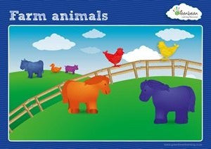 Activity Cards Farm Animals Counters - iPlayiLearn.co.za