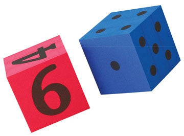 Giant Dice Foam DOT+ NUMBER 12cm 2pc