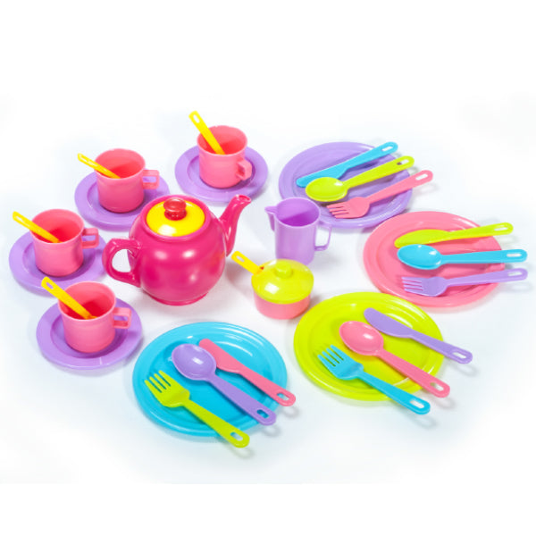 Plastic Tea and Dinner Set Pastel 34pc
