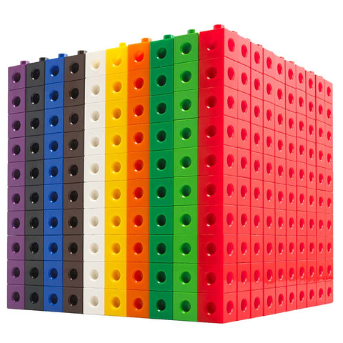 Linking Cubes 2cm 1000pc pbag 10 Colours