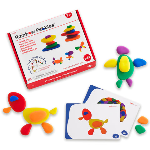 Rainbow Pebbles with Activity Cards 56pc