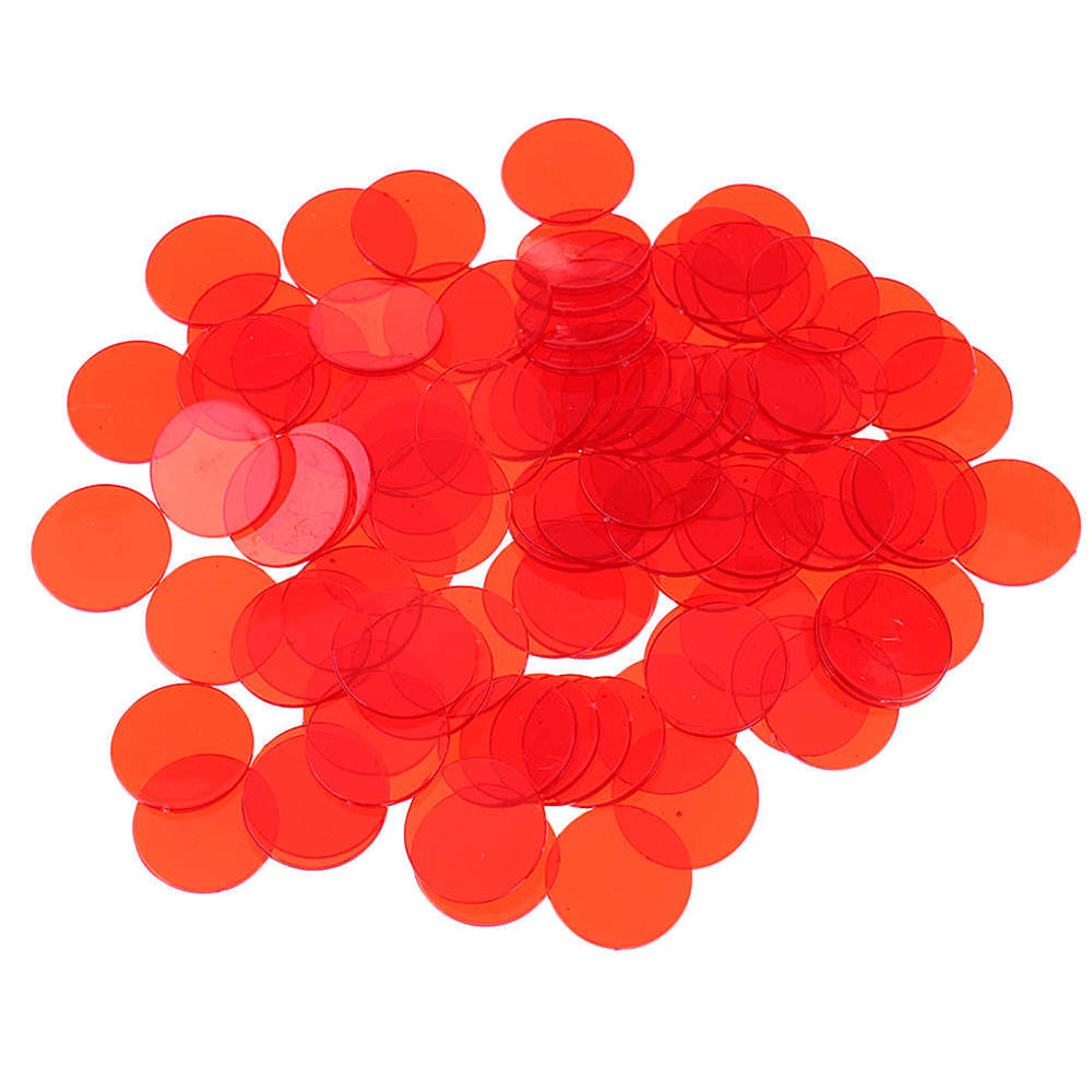 Counters Transparent 25mm Red 50pc polybag