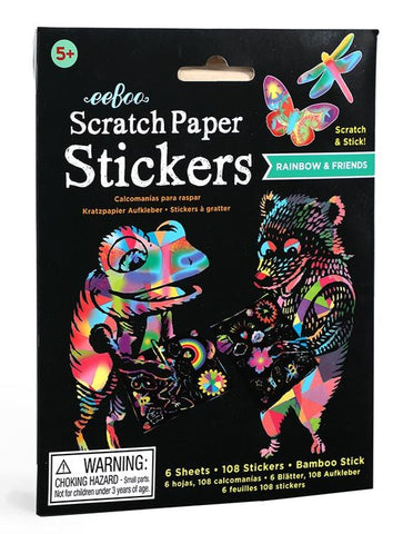 Scratch Paper Stickers: Rainbows and Friends