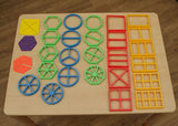 Fraction Dough Cutter Set- 25 Cutters 1 Rolling Pin