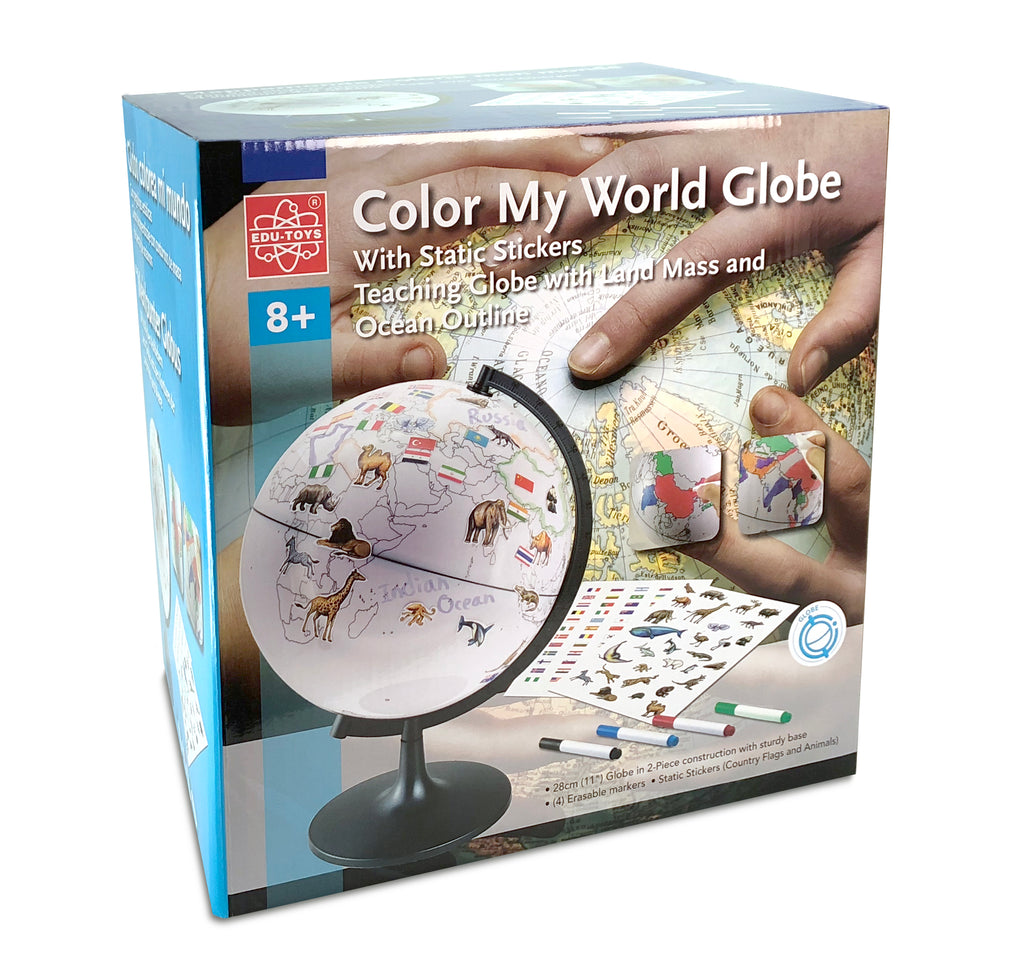 Colour My World Globe 28cm (with Static Stickers)