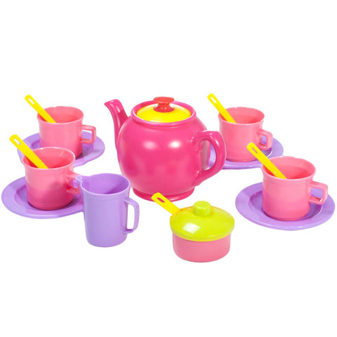 Plastic Tea Set Pastel 18pc