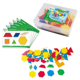 Pattern Blocks Plastic 250pc with 5 Activity Cards