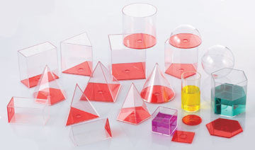 Geometric VOLUME Set 10cm RED 17pc - iPlayiLearn.co.za