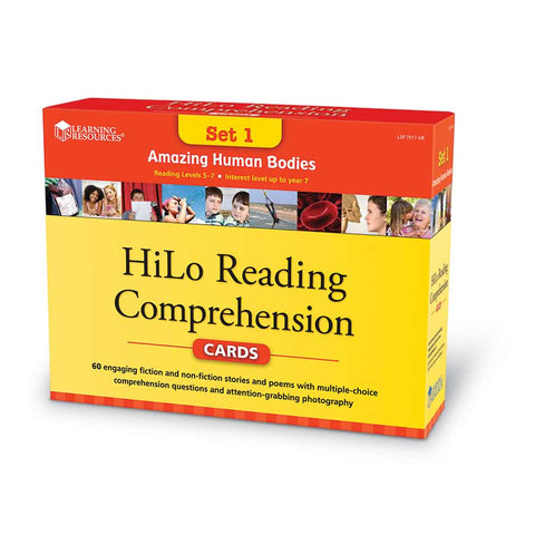 HiLo Reading Comprehension Cards - Amazing Human Body - iPlayiLearn.co.za