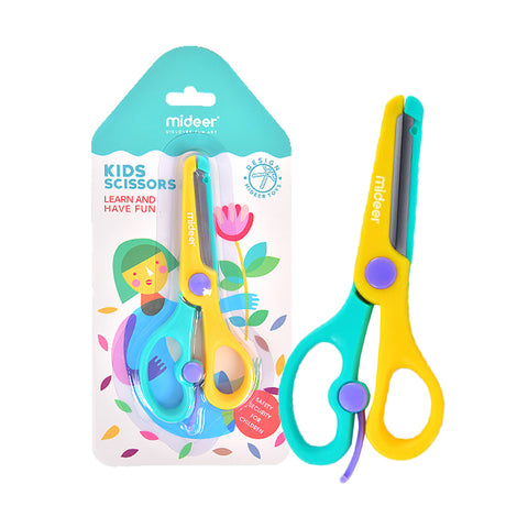 Round Head Kids Scissors: Yellow Green