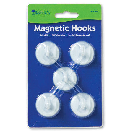 Magnetic Hooks Set of 5 White - iPlayiLearn.co.za
 - 1