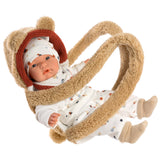 Llorens - Baby Boy Doll with Crying Mechanism & Backpack Carrier: Joel - 38cm
