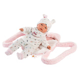 Llorens - Baby Girl Doll Joelle with Crying Mechanism & Baby Carrier 38cm