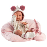Llorens - Newborn Baby Girl Bimba with Pink Cushioned Blanket, Clothing & Accessories 35cm