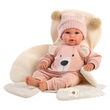 Llorens - Baby Girl Doll with Crying Mechanism, Bear-Themed Blanket, Clothing & Accessories: 36cm
