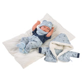 Llorens - Newborn Baby Boy Doll with Comforter/Cushion, Clothing & Accessories: Nico 40cm