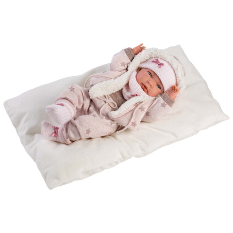 Llorens - Newborn Baby Girl Doll with Comforter/Cushion, Clothing & Accessories: Nica - 40cm