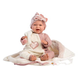 Llorens - Baby Girl Doll with Laughing Mechanism, Blanket Wrap, Clothing & Accessories: Mimi - 40cm