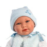 Llorens - Baby Boy Doll with Crying Mechanism & Baby Carrier: Mimo - 40cm