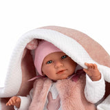 Llorens - Baby Girl Doll with Crying Mechanism & Baby Carrier: Mimi 40cm