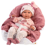 Llorens - Baby Doll with Strapped Carry Cot, Clothing & Accessories Mimi 40cm (Mechanism Optional)