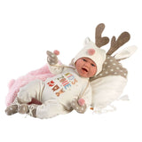 Llorens - Baby Girl Doll with Laughing Mechanism & Forest-Themed Blanket, Clothing & Accessories: Mimi 40cm