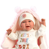 Llorens - Baby Girl Doll with Laughing Mechanism & Forest-Themed Blanket, Clothing & Accessories: Mimi 40cm