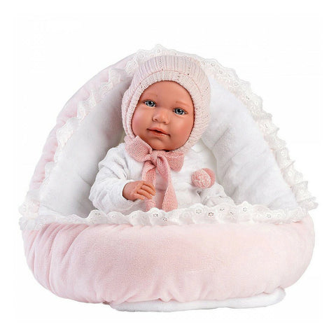 Llorens - Baby Girl Doll with Crying Mechanism, Crib, Clothing & Accessories: Mimi 42cm