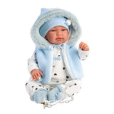 Llorens - Newborn Baby Boy Doll with Crying Mechanism & Blue Romper: Tino - 44cm