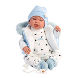 Llorens - Newborn Baby Boy Doll with Crying Mechanism & Blue Romper: Tino - 44cm