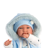 Llorens - Newborn Baby Boy Doll with Crying Mechanism & Blue Romper: Tino - 44cm