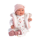 Llorens - Newborn Baby Girl Doll with Crying Mechanism & Pink Romper: Tina 44cm
