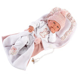 Llorens - Baby Girl Doll with Crying Mechanism, Multi-Functional Blanket, Clothing & Accessories: Tina - 44cm